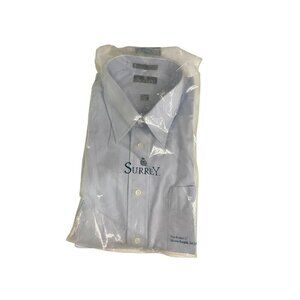 Vintage Surrey Collection Long Sleeves Shirt‎ 17 34/35 Blue Sealed Cotton NEW